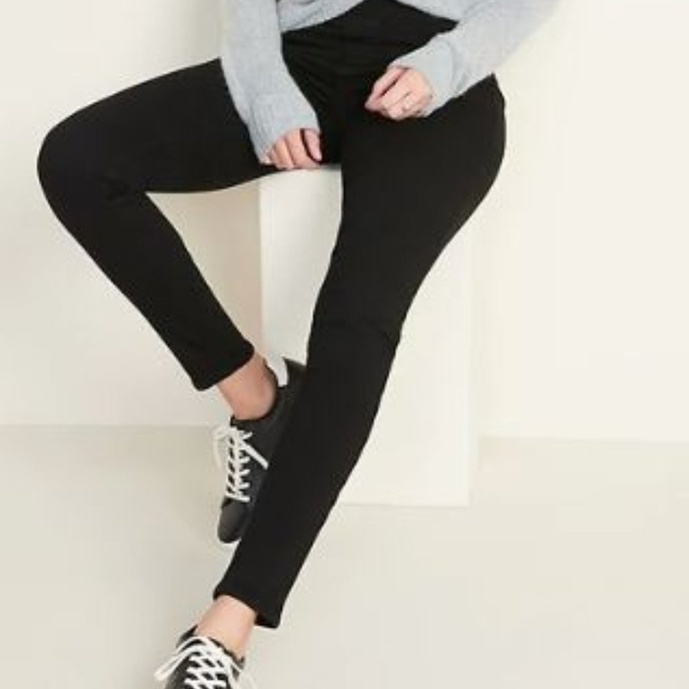 Rockstar Womens Black High-Waisted Built-In Warm Jeggings Size 6